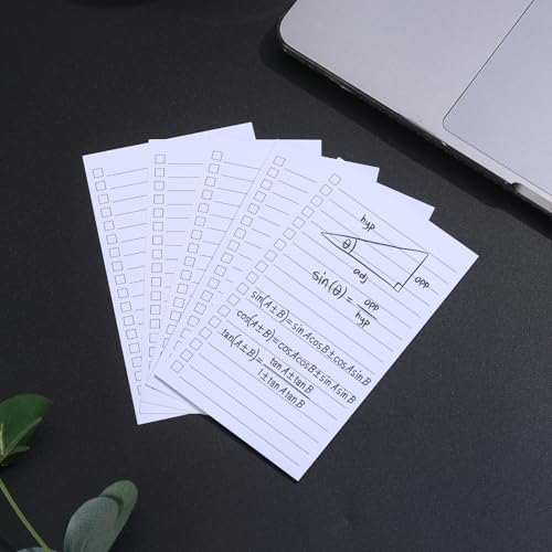 Vertical Ruled Index Cards 3x5 with Check Boxes,Double Sided Ruled Note Card for To Do Checklists, Heavy Weight Flash Cards for Studying,School, Home and Office - White,200 Pack