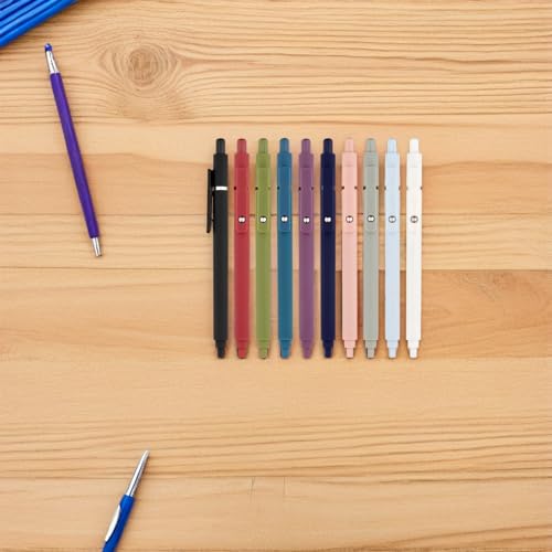 COHEALI 10pcs Quick Dry Gel Pens Retractable Black Ink Smooth Writing Fine Tip Plastic Pens for Students and Office Professionals Notetaking and School Supplies