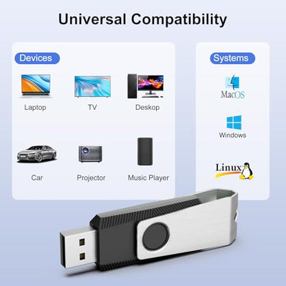 TOPESEL 16GB USB 2.0 Flash Drive 10 Pack, Thumb Drive with Data Storage Backup, Swivel Design with Indicator and Keyring - size: 10 Pack 16GB USB 2.0