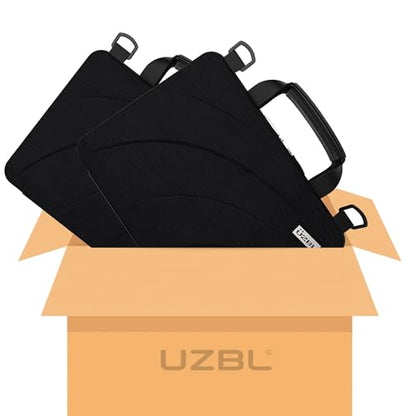 UZBL 13-14 Inch Always-on Chromebook Protective Hard Case with Adjustable Shoulder Strap and Carrying Handles (20 Pack) - color: Black Fabric - 20 Pack
