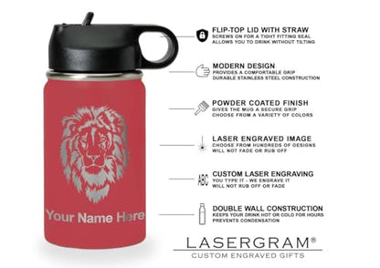 LaserGram Personalized Water Bottle, Grad Cap Class of 2023, 2024, 2025, 2026, 2027, Stainless Steel Double Wall Vacuum Insulated with Flip Top Straw, Custom Engraved Gift (12oz / 335ml Maroon) - color: Maroon, size: 12 Ounces