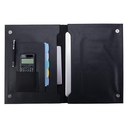 Case-it 6 Pack Folio Padded Laptop Sleeve | Faux Leather | Holds Up to 15 Inch | Microfiber Lined Gusseted Pocket | Internal Elastic Pocket | Protector | LAP-101-LL-C Black - color: LAP-101-LL-BLACK, size: 6 Pack