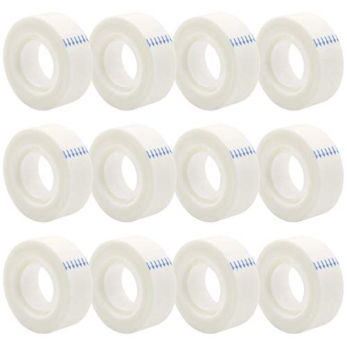 OWLKELA 12 Rolls Matte Adhesive Tape, Matte Finish Invisible Tape, Foggy Translucent Tape Great for Correction and Labeling, Compatible with Standard Tape Dispenser, 0.7 in x 1000 Inches - size: 12 pcs