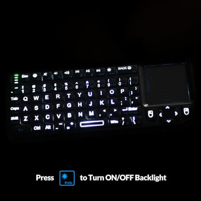 Rii Mini Keyboard with Touchpad,Bluetooth Keyboard Backlit,Handheld Wireless Keyboard for Smart TV,Android TV Box,Fire TV Stick,HTPC,Projector,PC,Smartphone,Office,Home