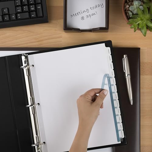Avery 12-Tab Binder Dividers, Easy Print & Apply Clear Label Strip, Index Maker, White Tabs, 30 Sets Total (6 Packs of 11429)