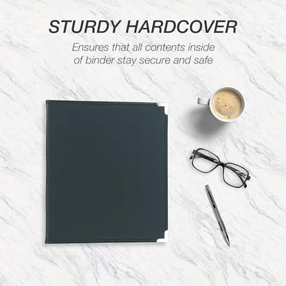 Samsill Classic Collection 3 Ring Leather Binder, Executive Presentation Portfolio, 1 Inch (Holds 100 Sheets), Silver Round Ring, Navy - color: Navy, size: 1 Inch, style: Classic