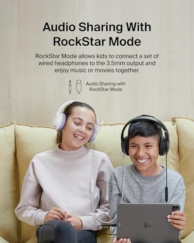 Belkin SoundForm Inspire Wired Over-Ear Headset for Kids, Online Learning & Travel w/Built-in Boom Mic, 85dB Safe Volume Limit - USB-C & 3.5mm - Compatible w/iPhone, iPad, Galaxy & More - Lavender - color: Lavender, style: Wired