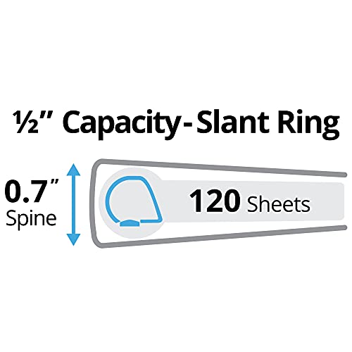 Avery Durable View 3 Ring Binder, 1/2 Inch Slant Rings, 1 Black Binder (17001) - size: 0.5"