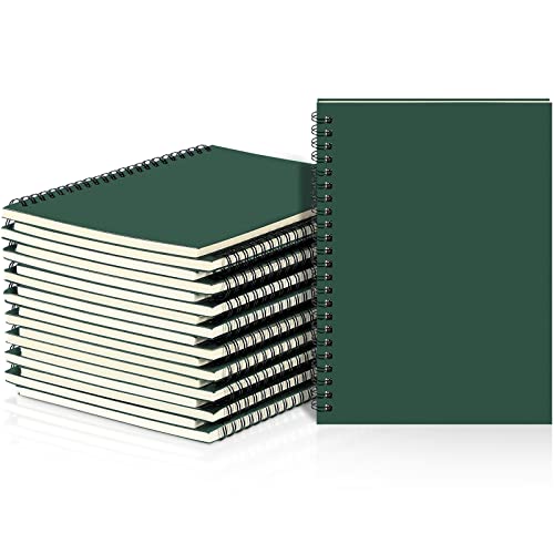 Yahenda 18 Pcs Spiral Notebooks Bulk, A5 8.3 x 5.5 Inch College Ruled Lined Notebooks, 100 Pages Soft Cover Journals for Students Classroom Office Back to School Supplies (Deep Green) - color: Dark Green
