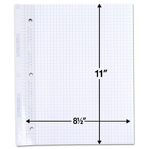 Five Star Insertable Loose Leaf Paper, Notebook Paper, Graph Paper to Add Pages, Reinforced Filler Paper, 8.5 x 11, 75 Sheets (17018) (Pack of 2) - size: 2 Pack