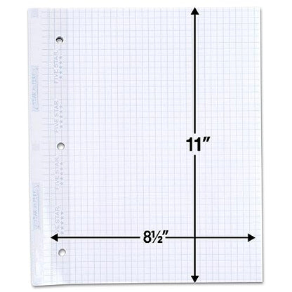 Five Star Insertable Loose Leaf Paper, Notebook Paper, Graph Paper to Add Pages, Reinforced Filler Paper, 8.5 x 11, 75 Sheets (17018) (Pack of 2) - size: 2 Pack