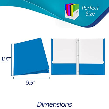 Folders with Pockets and Prongs (400 Pack) 2 Pocket Folders with 3 Prongs for School Paper Folders with Pockets - style: 400 Pack