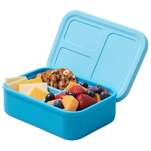 LunchBots Build -a- Bento Lunch Box, Silicone Bento Box for Kids, Multi-Compartment Lunch Container, Oven & Dishwasher Safe, BPA Free, 28 oz - Light Blue - color: Solid Blue