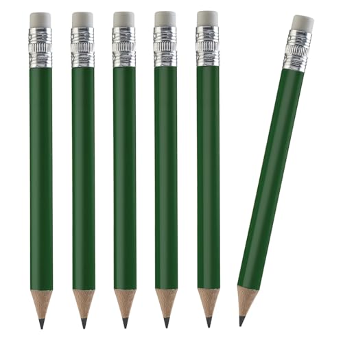 TH Golf Wood-Cased #2 Mini Pencils With Eraser, Pre-sharpened, HB Lead Bulk Box, 200 Count (Dark Green) - color: Dark Green
