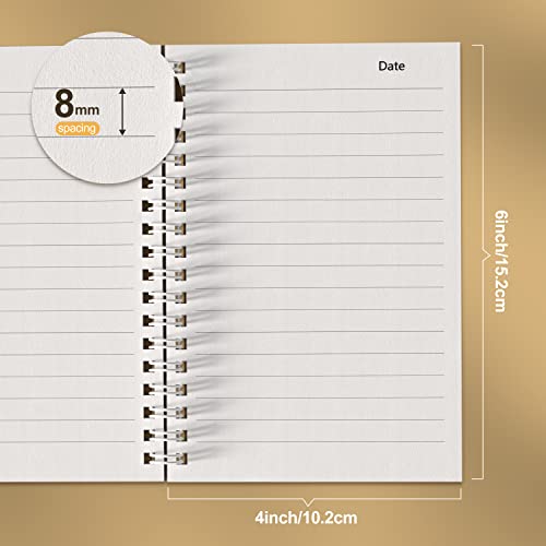 Nichela 4 Pack Spiral Notebook for Work - 4" x 6" Softcover Notebooks College Ruled for Note Taking, School Supplies,200 Sheets 400 Pages Journals Black