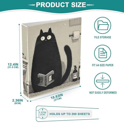 3 Ring Binders Anime Cat Printed 1 Pack, Document Holders Paper Organizers 200 Sheets Office Supply