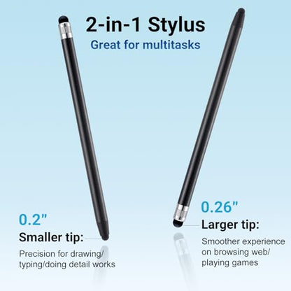 LINFANC 12Pcs Black Stylus Pen for Touchscreen, 2-in-1 Stylus Pen for iPad | High Precision & Sensitivity, Aluminum Body, Suitable for iPad iPhone Android Smartphone Tablet Switch and All Touch Screens - color: 12 Black