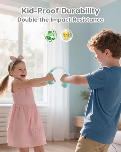 awatrue Kids Bluetooth Headphones, 85dB Volume Limiter, Foldable Wireless Over-Ear Headphones for iPad, Travel, 75H Playtime, Bluetooth 5.4, Built-in Mic, Green - color: Green