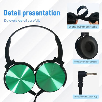 10 Pack Kids Headphones Bulk for School Classroom, Over-Ear Headphones Wired School Supplies for Kids Students Teachers, 3.5mm Jack(Black) - color: Black