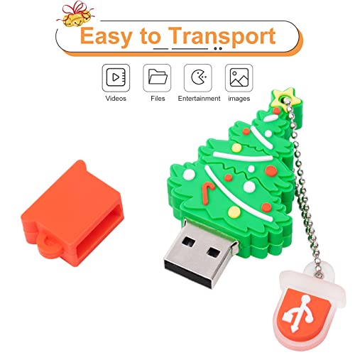 5 Pack USB Flash Drive Christmas Style 32GB New Year Gifts for Family and Friends, BorlterClamp USB 2.0 Drive Memory Stick of Santa Claus Christmas Tree Snowman Patterns Cute Pen Drive - color: Christmas Style 32GB*5