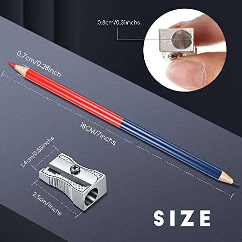 Containlol 12 Pieces Checking Pencils Red and Blue Erasable Pre Sharpened Pencils 2 HB Back to School Essentials with Sharpeners Checking Map Marking Coloring Tests Grading