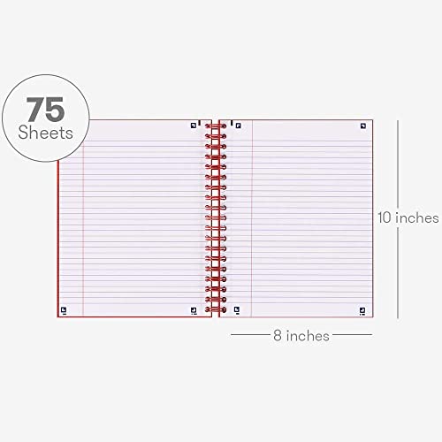 Hamelin, Spiral Notebook, 8x10in, College Ruled, Hardcover, 75shts/150 Pages, 1 Subject Notebook, RUBY Red - color: RUBY Red