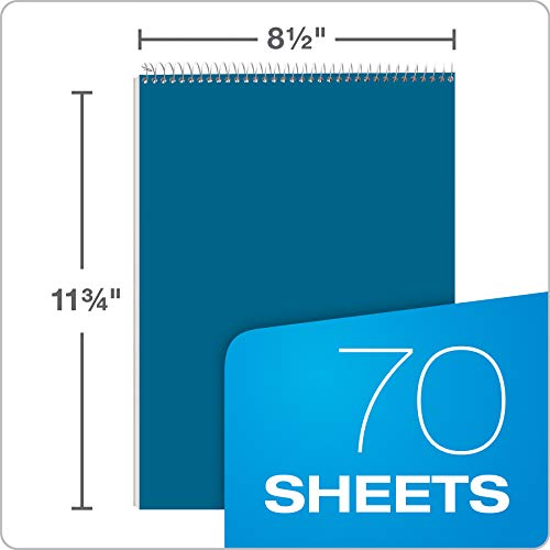 TOPS™ Docket™ Graph Pad, 8-1/2" x 11-3/4", Wire Bound, Graph Rule (4 x 4), Blue Covers, 70 Sheets, Pack of 18 - size: 70 (Pack of 18)