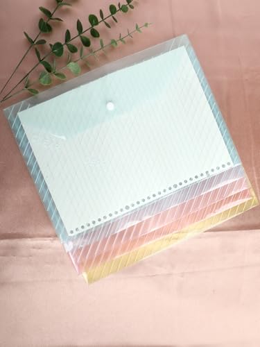 10 Pcs Clear Plastic File Folders 12.5 × 9 Inch Colorful Folders for Documents, Files, Paper at School Office Home