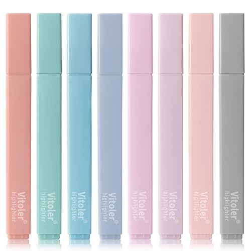 Vitoler Pastel Highlighters,Cute No Bleed Bible Bible Study 8pcs | Assorted Colors, high quality for bible study,books,journal,writing,school office - color: Pastel Color, size: 8