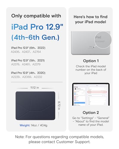 MOFT Dynamic Folio Case for iPad Pro 12.9" (6th 2022 | 5th 2021 | 4th 2020), Slim Magnetic Stand Case with 20+ Viewing Angles, Auto Wake/Sleep, Ultra Thin, Navy Blue x Oz Green - color: Navy Blue x Oz Green, size: iPad Pro 12.9"(6th 2022/5th 2021/4th 2020