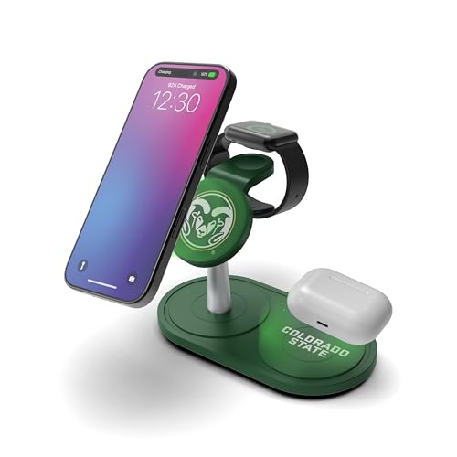 SOAR Collegiate 3-in-1 Wireless Charging Station - color: Colorado State Rams
