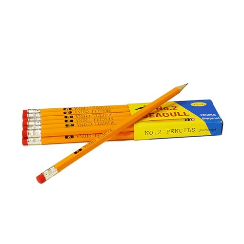 Seagull 288 Count Pre-Sharpened #2 HB Pencils with Erasers, Bulk Pack of 2 Boxes (144 Each) for School Teacher Supplies, Writing, Drawing, Sketching, Exams
