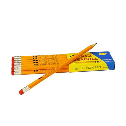 Seagull 576 Count Pre-Sharpened #2 HB Pencils with Erasers, Bulk Pack of 4 Boxes (144 Each) for School Teacher Supplies, Writing, Drawing, Sketching, Exams