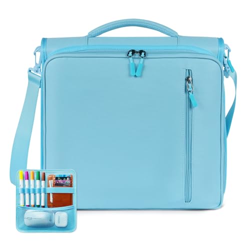 2 Inch 3 Ring Zipper Binder with 500 Sheet Capacity, 6 Tab Expanding File Folder, Multi-Pocket Design, Shoulder Strap and Handle for Middle School and Office (Light Blue) - color: Light Blue
