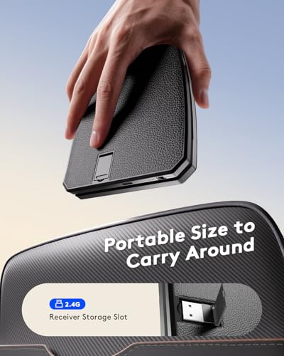 Samsers Ergonomic Foldable Keyboard, KE09U Folding Travel Bluetooth Keyboard with 6-Row Layout, Dual-Mode(2.4G+BTx2) Split Portable Design with USB Slot, for iPhone iPad Smartphone Tablet Laptop PC