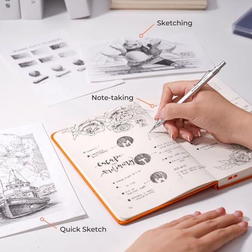 Nicpro 0.9 mm Metal Mechanical Pencil Set with Case | 3PCS MP1000 0.9mm Drafting Pencil, 480PCS HB Lead Refills, 3PCS Eraser&Refills for Artist Writing, Drawing, Sketching, Silver - color: Silver, style: 0.9 MM