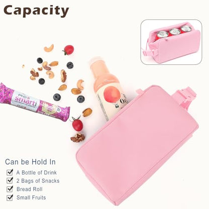 FlowFly Small Insulated Lunch box Portable Soft Bag Mini Cooler Thermal Meal Tote Kit with Buckle for Work, PinkWithBuckle - color: PinkWithBuckle