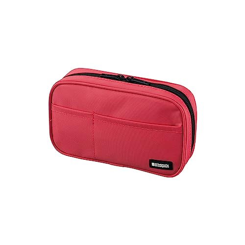 LIHIT LAB Zipper Pen Case, 7.9 × 2 × 4.7 Inches, Coral (A7551-103) - color: Coral, size: 1 Count (Pack of 1), style: Standard: 7.9 X 2.0 X 4.7 Inch