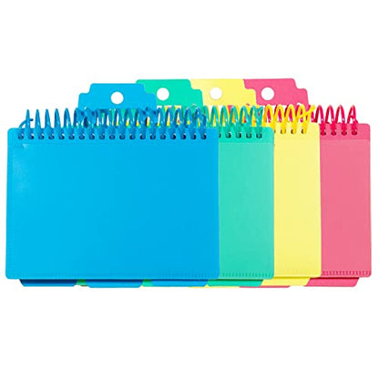C-Line Spiral Bound Index Card Notebook with Tabs, Includes 60 Ruled 3 x 5 Inches Index Cards, Pack of 24 Notebooks, Assorted Colors (48750-24) - style: 24 Notebooks