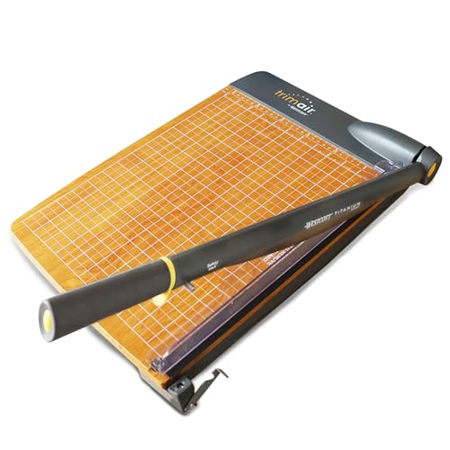 Westcott 15'' TrimAir Wood Guillotine Paper Cutter & Paper Trimmer, 30 Sheet (15107) - size: 15-inch