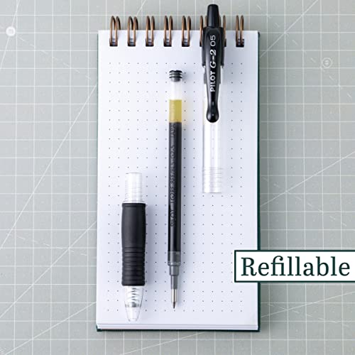 PILOT Pen G2 Gel Ink Refills For Rolling Ball Pens, Extra Fine Point, 0.5mm, Black Ink, 12-Pack