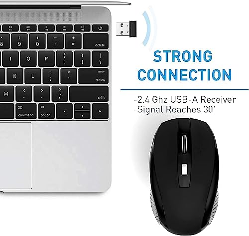 Guiheng Wireless Mouse, 2.4Ghz Wireless Mouse Computer Mouse 1200DPI,6 Buttons with Nano Receiver for Laptop,PC,Chromebook,Computer,Notebook,Office-10 Pack - color: 10 pack black