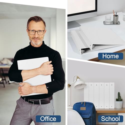 Bulk 10 Packs 1-1/2 -Inch 3-Ring Binder with Pockets, 1.5 inch Premium View Binders, Holds up to 325 Sheets US Letter Size 8.5 x 11'' for Office/Teachers/Students (White - 10 Packs) - color: White - 10 Packs