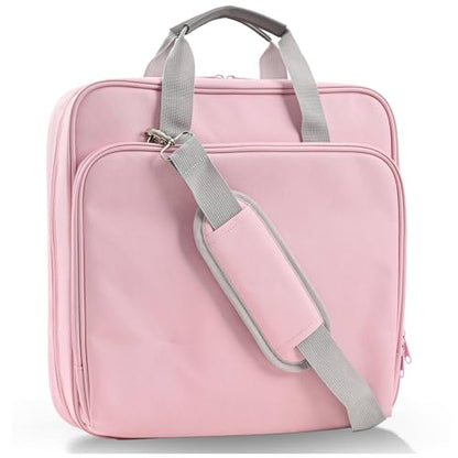 Famlife Zipper Binder with Strap - 2 Inch 3-Ring Trapper Keeper - 500-Sheet Pink Multi-Pocket Organizer Binder for School and Office