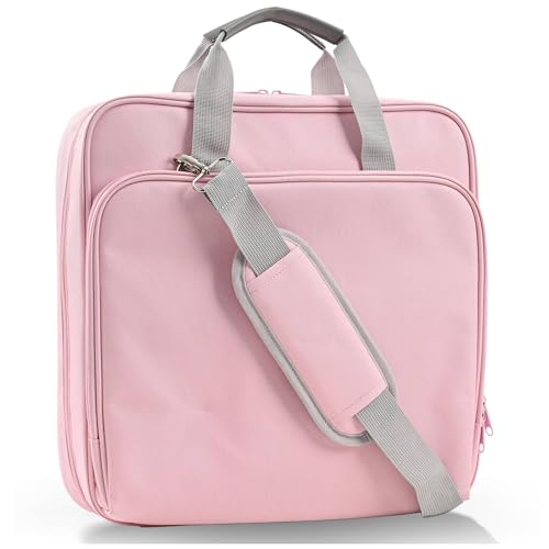 Famlife Zipper Binder with Strap - 2 Inch 3-Ring Trapper Keeper - 500-Sheet Pink Multi-Pocket Organizer Binder for School and Office