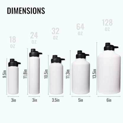 Fijinhom Insulated Water Bottle with Handle, 304 Stainless Steel Water Bottles with Wide Mouth, Double Wall Vacuum Sports Water Bottle, BPA Free, Keep Cold and Hot, 24 Ounces, Pink - color: Pink, size: 24 Ounces