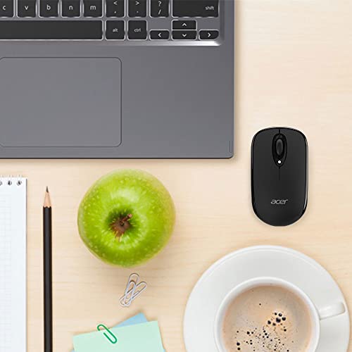 acer Bluetooth Optical Black Mouse | 1000DPI | Windows PC and Certified Works with Chromebook | Fully Covered in a Silver Ion Protected Body - color: Black Bluetooth