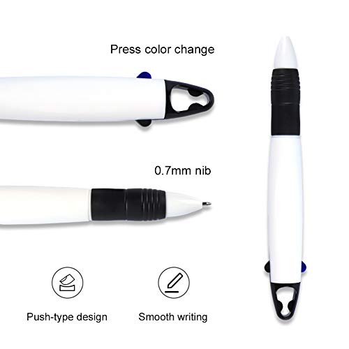 Neck Pens in a Rope Retractable Pen on Lanyard 2 Color Ink Ballpoint Pen with Chain for Nurses Students, Office School Home Supplies (10 Pack)
