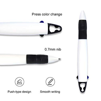 Neck Pens in a Rope Retractable Pen on Lanyard 2 Color Ink Ballpoint Pen with Chain for Nurses Students, Office School Home Supplies (10 Pack)