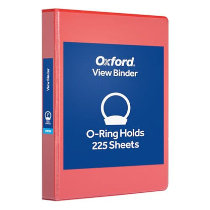 Oxford 1 Inch Binder, Durable 3 Ring 1 Inch with View Cover, XtraLife Hinge, Non-Stick PVC-Free, Red, 225-Sheet Capacity, Single Binder (1017671) - color: Red, size: 1 Inch